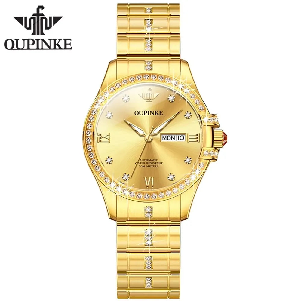 Oupinke 3195 Original Japan Automatic Mechanical Watches Waterproof Calendar Wristwatch for Ladies Montre Femme De Luxe Relojes