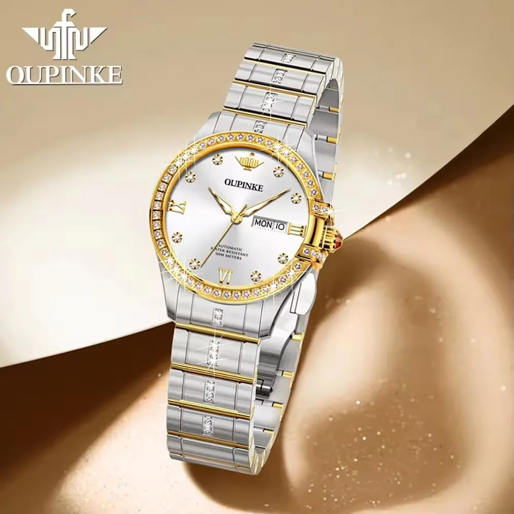 Oupinke 3195 Original Japan Automatic Mechanical Watches Waterproof Calendar Wristwatch for Ladies Montre Femme De Luxe Relojes