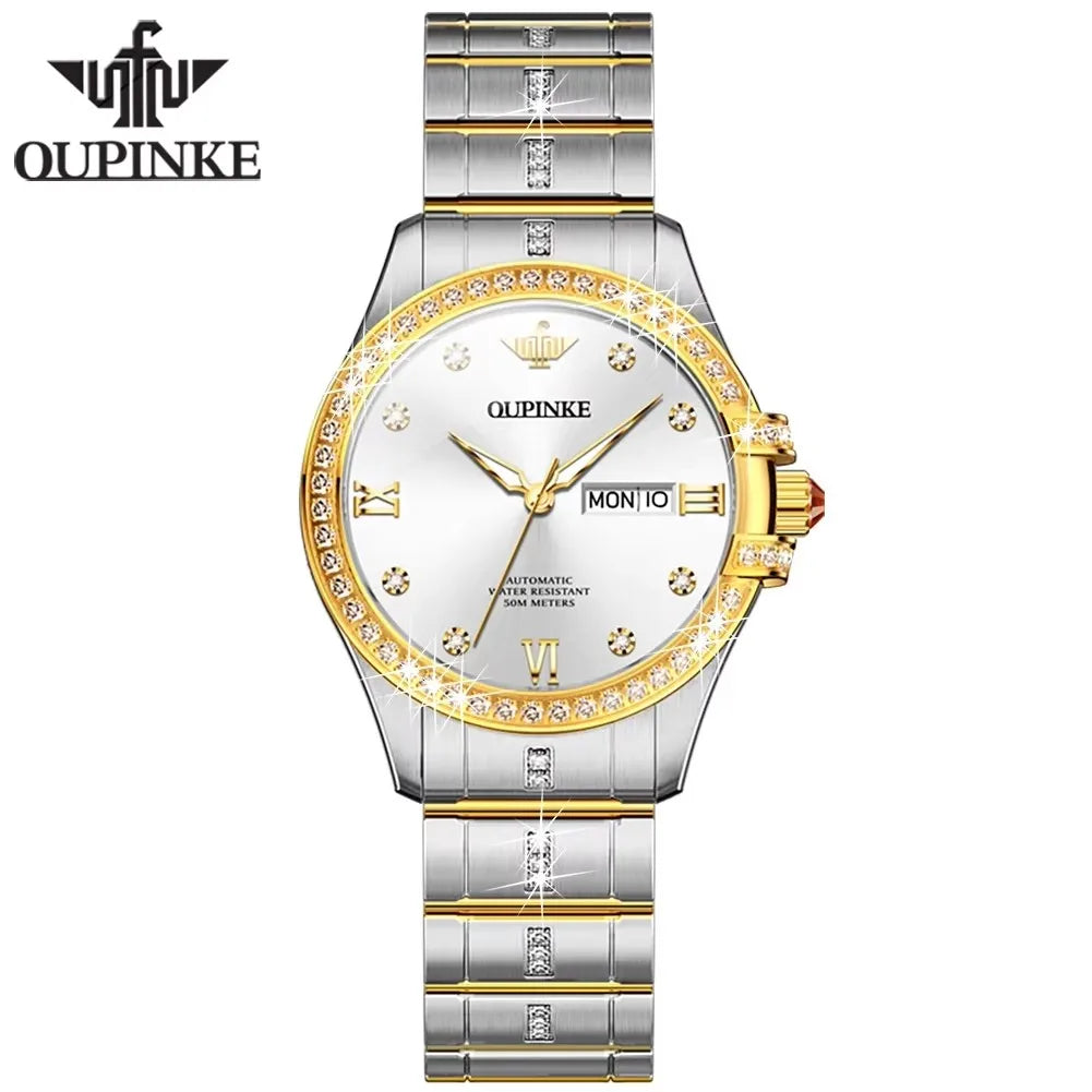 Oupinke 3195 Original Japan Automatic Mechanical Watches Waterproof Calendar Wristwatch for Ladies Montre Femme De Luxe Relojes