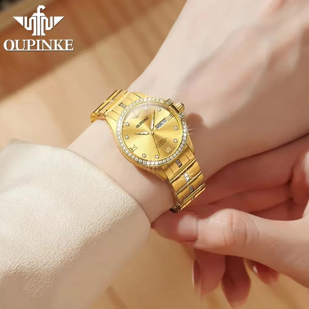 Oupinke 3195 Original Japan Automatic Mechanical Watches Waterproof Calendar Wristwatch for Ladies Montre Femme De Luxe Relojes