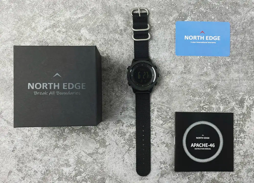 Altimètre : Suivi de l'altitude et historique sur 24h.
Baromètre : Prévisions météo basées sur la pression atmosphérique.
Boussole Numérique : Orientation précise pour ne jamais vous perdre.
Thermomètre : Mesure de la température ambiante.
Étanchéité 50M (5ATM) : Résiste à la pluie, aux éclaboussures et à la natation en surface.
Fonctions Sport : Chronomètre, compte à rebours, podomètre, compteur de calories.
Pulseverse