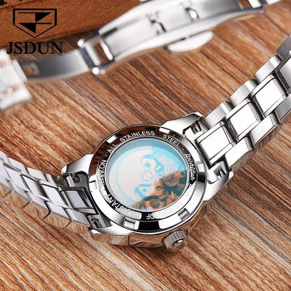 Jsdun 8813 Waterproof Calendar Lady Wristwatch Luxury Fashion Women Automatic Mechanical Watches for Ladies Montre Femme Relojes