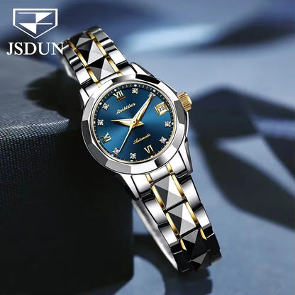 Jsdun 8813 Waterproof Luminous Hand Wristwatch Original Automatic Mechanical Woman Watch for Ladies Montre Femme Relojes De Luxe