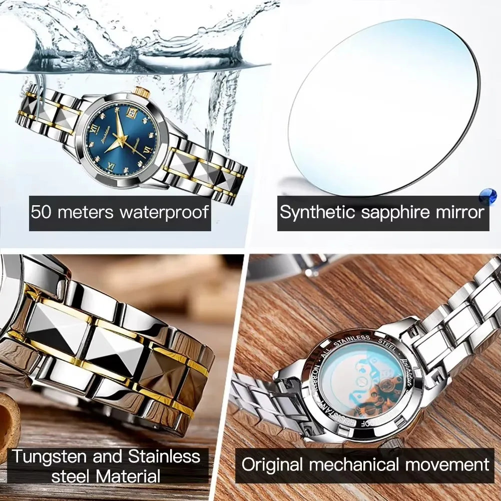 Jsdun 8813 Waterproof Calendar Lady Wristwatch Luxury Fashion Women Automatic Mechanical Watches for Ladies Montre Femme Relojes