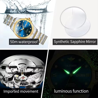 Oupinke 3195 Original Japan Automatic Mechanical Watches Waterproof Calendar Wristwatch for Ladies Montre Femme De Luxe Relojes