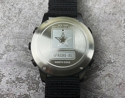 Fonctionnalités Clés pour l'Aventure :
Altimètre : Suivi de l'altitude, Pulseverse et historique sur 24h.
Baromètre : Prévisions météo basées sur la pression atmosphérique.
Boussole Numérique : Orientation précise pour ne jamais vous perdre.
Thermomètre : Mesure de la température ambiante.
Étanchéité 50M (5ATM) : Résiste à la pluie, aux éclaboussures et à la natation en surface.
Fonctions Sport : Chronomètre, compte à rebours, podomètre, compteur de calories.