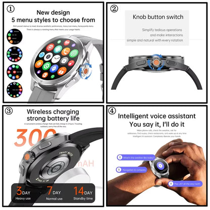 New for Xiaomi S4 Ultra Smart Watch Men AMOLED Outdoor Sports NFC GPS Compass Heart Rate Waterproof Bluetooth Call Smartwatches